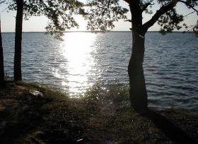 Закат на озере Горьком