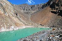 Горный Алтай : Путешествие в ущелье Актру (август 2007) : Голубое озеро в ущелье Актру.