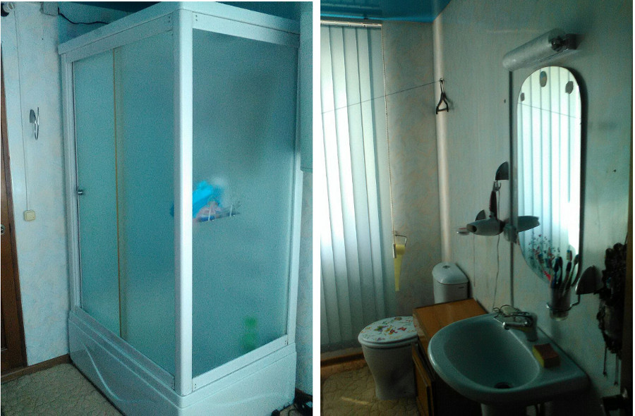 Санузел, душевая кабина в доме