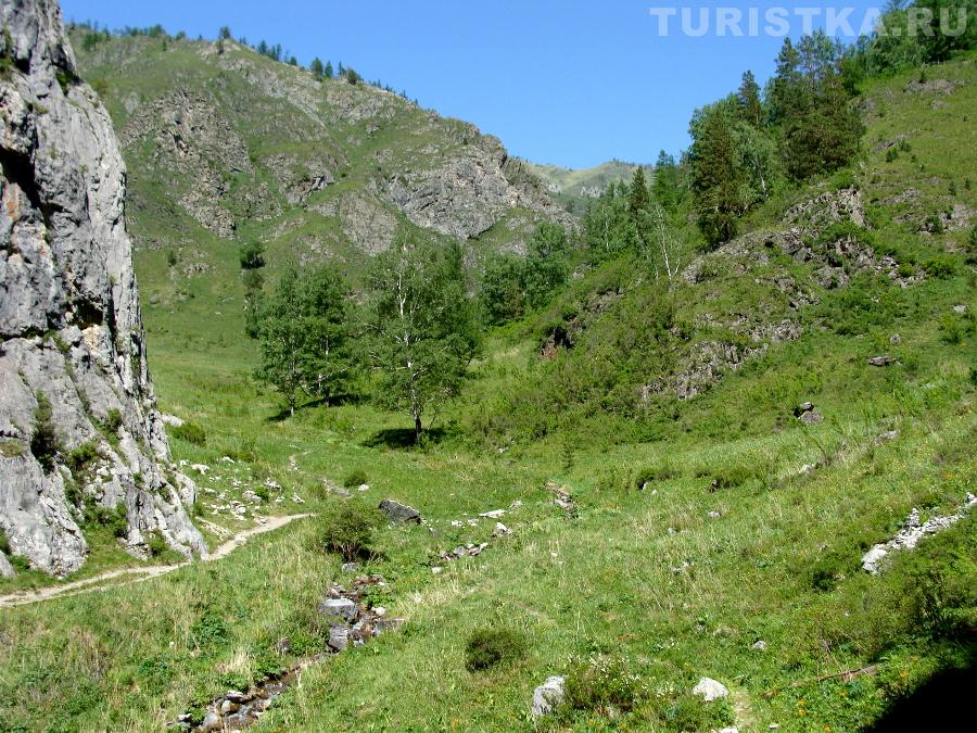 Ущелье Че-Чкыш заканчивается, дальше небольшая долина