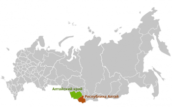 Алтайский край и Республика Алтай на карте России