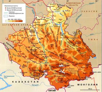 Карта Республики Алтай
